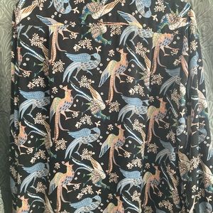 Black peacock blouse, Size L, LOFT